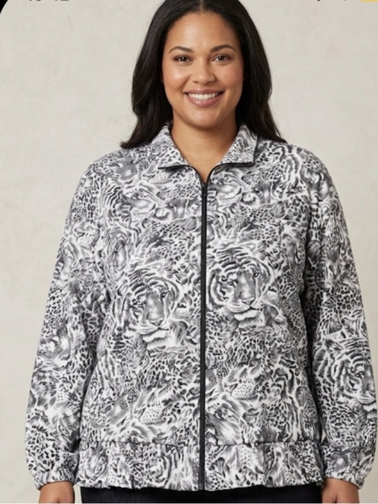 Alfred Dunner Jackets & Blazers - Alfred Dunner Monochrome Animal Print Jacket